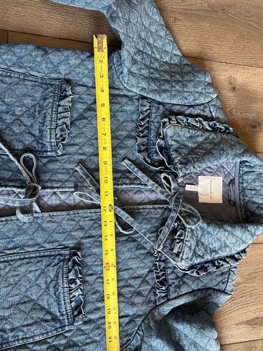 Maura Bow-Tie Denim Jacket by Avec Les Filles - Picture 6 of 7